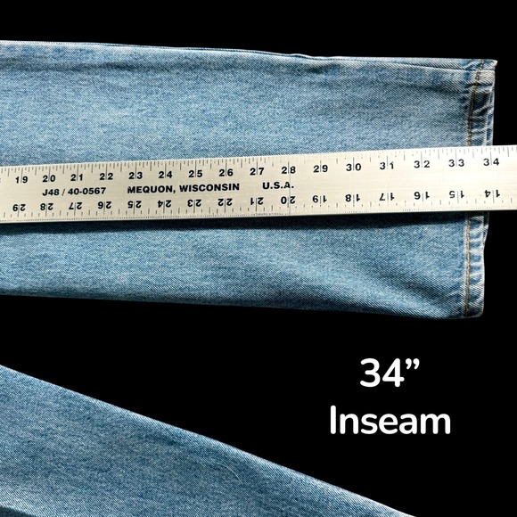 Urban UP Mens Jeans 34x34 Light Wash Denim Pants Classic Style Casual - Picture 9 of 10